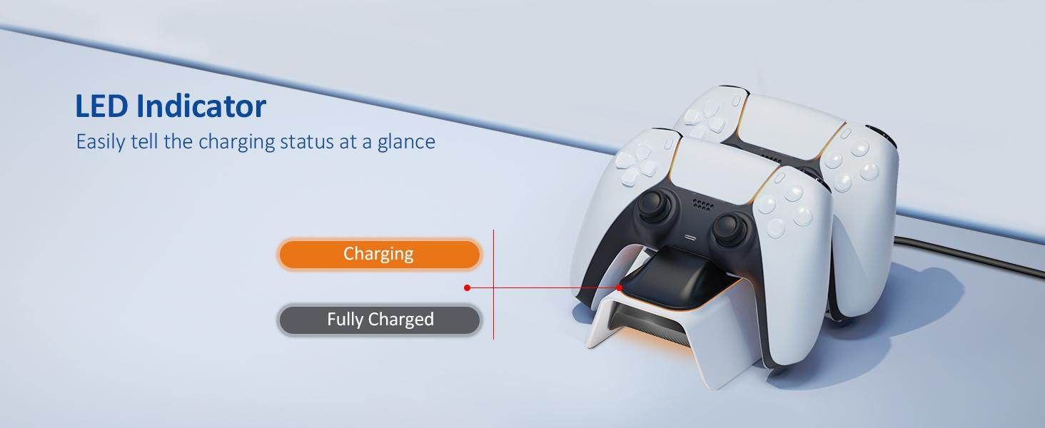 NexiGo PS5 Controller Charger with Thumb Grip Kit - Slide 1