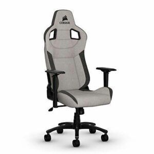 CORSAIR T3 RUSH Gaming Chair Comfort Design, 21.3D x 34.84W x 50H in, adjustable, Gray/Charcoal