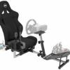 OpenWheeler GEN3 Racing Wheel Simulator Stand Cockpit Black on Black | Fits All Logitech G923 | G29 | G920 | Thrustmaster | Fanatec Wheels | Compatible with Xbox One, PS4, PC Platforms