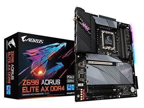 GIGABYTE Z690 AORUS Elite AX DDR4 (LGA 1700/ Intel Z690/ ATX/ DDR4/ Quad M.2/ PCIe 5.0/ USB 3.2 Gen2X2 Type-C/WiFi 6/2.5GbE LAN/Gaming Motherboard)