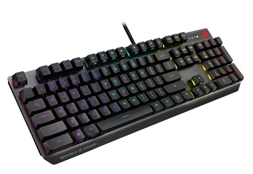 ASUS ROG Strix Scope RX Gaming Keyboard | Optical Mechanical Blue Switches, Programmable Macro, Aura Sync RGB Lighting, USB 2.0 Passthrough, IP57 Waterproof & Dust Resistance, Alloy Top Plate, Black