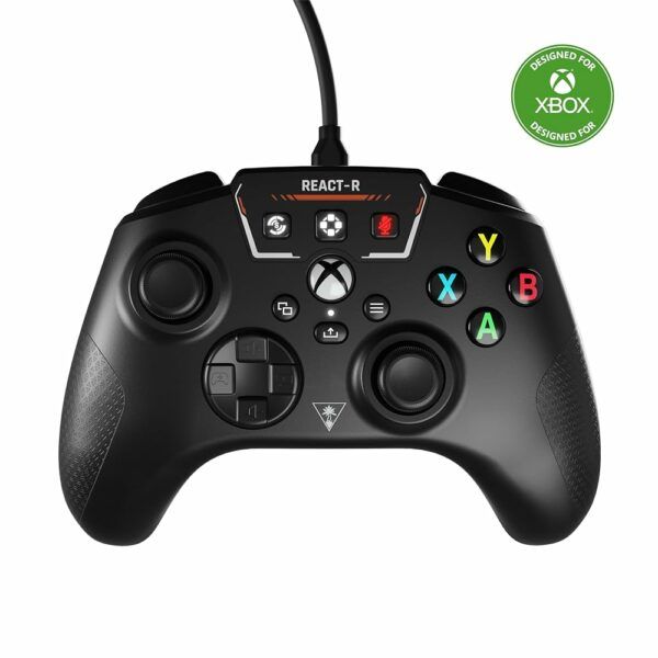 Turtle Beach REACT-R Wired Game Controller – Officially Licensed for Xbox Series X & S, Xbox One, and Windows 10|11 PC’s – Black