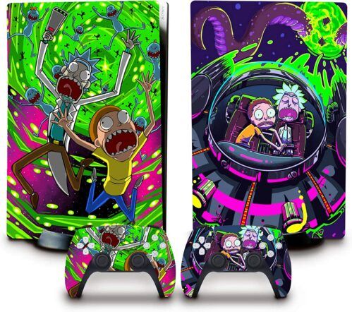 Anime P-S5 Digital Version Skin for Console and Controllers Vinyl Sticker, Durable, Scratch Resistant, Bubble-Free, Compatible with Play-Station 5(Digital Edition)