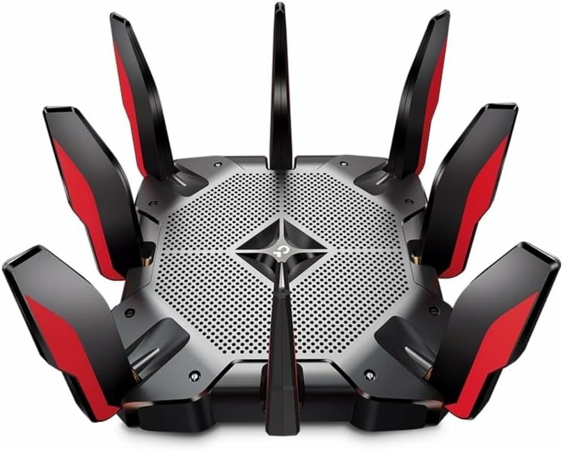 TP-Link – Archer AX11000 Tri-Band Wi-Fi 6 Router – Black/Red